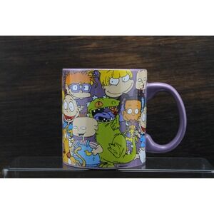 Nickelodeon Rugrats Purple Ceramic Coffee Mug Tommy Chuckie Reptar 90s Cartoon